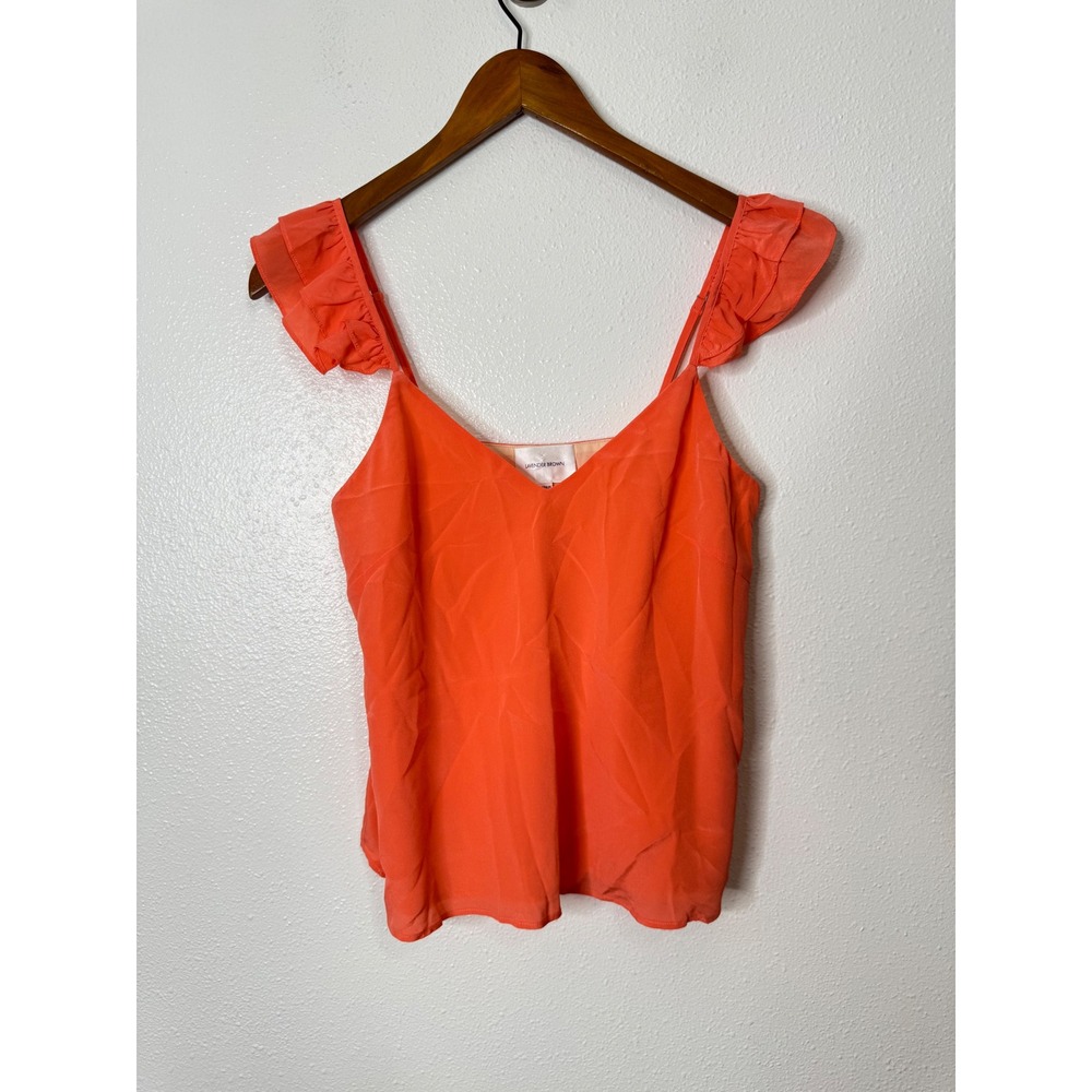 Lavender Brown Coral Silk Camisole Tank Top Size Xsmall